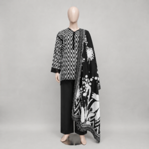 Monochrome Chevron Lawn 3-Piece