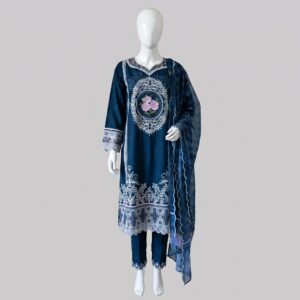 Magenta Bloom Lawn 3-Piece with Embroidery