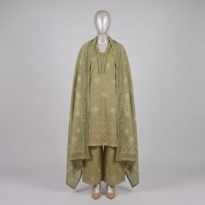 Olive Bloom Embroidered Lawn 3-Piece